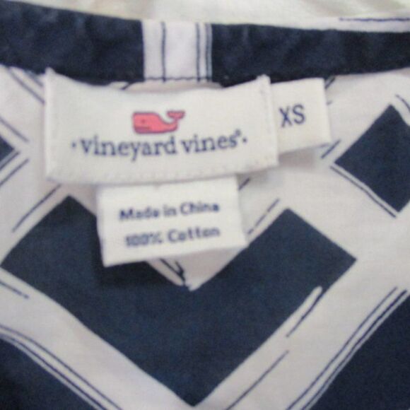Vineyard Vines Abstract Tassel Tie Top XS Navy - Picture 6 of 6